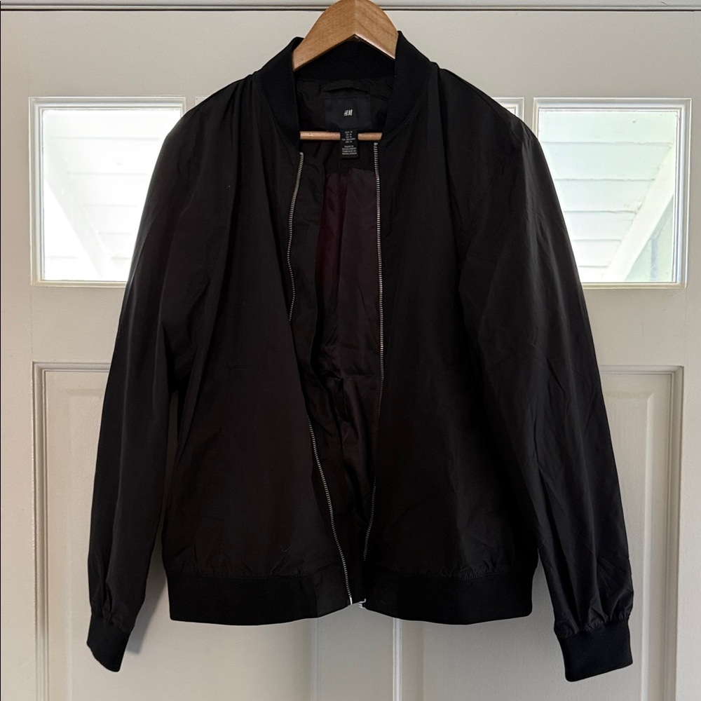 H&M Classic Black Bomber Jacket